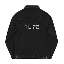 Load image into Gallery viewer, Embroidered Black Denim Jacket