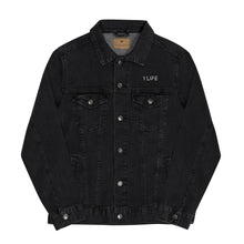 Load image into Gallery viewer, Embroidered Black Denim Jacket